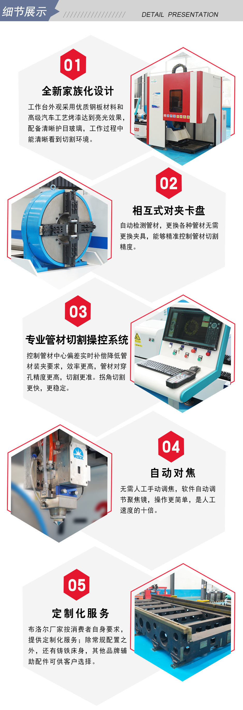 自動檢測管材，無需更換模具